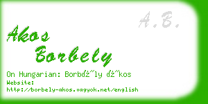 akos borbely business card
